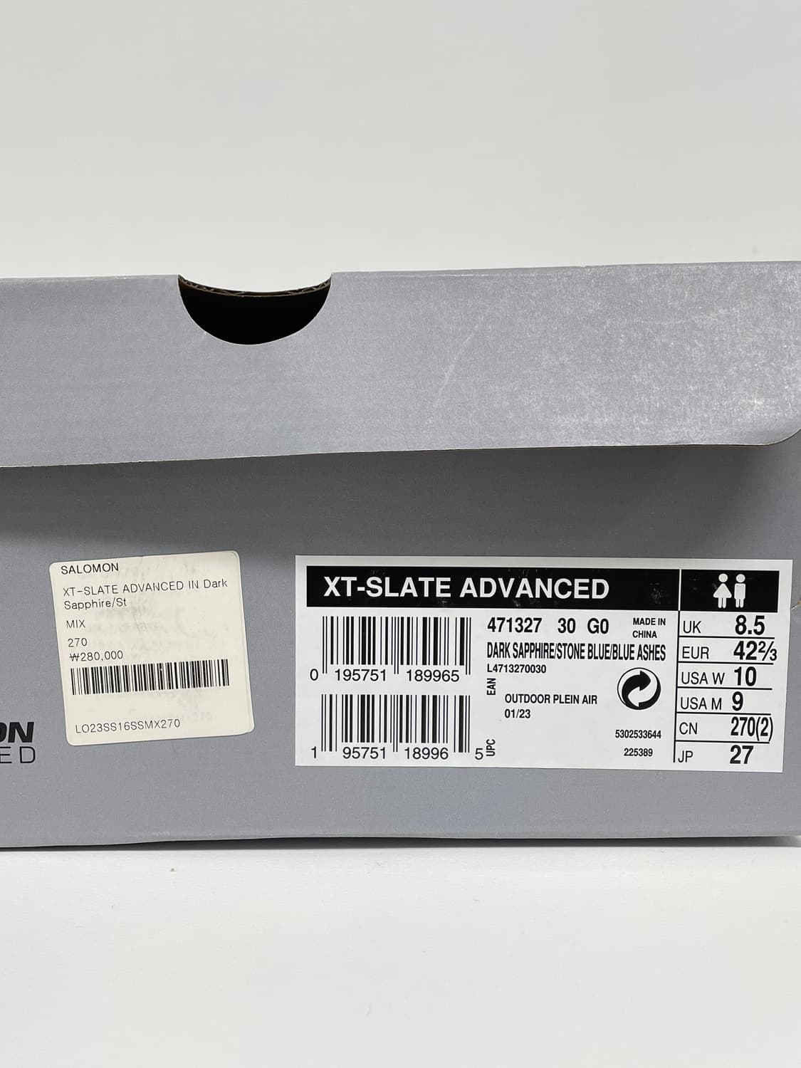 새상품 살로몬 XT-슬레이트 어드밴스드 다크 사피이어 270 상품이미지10
