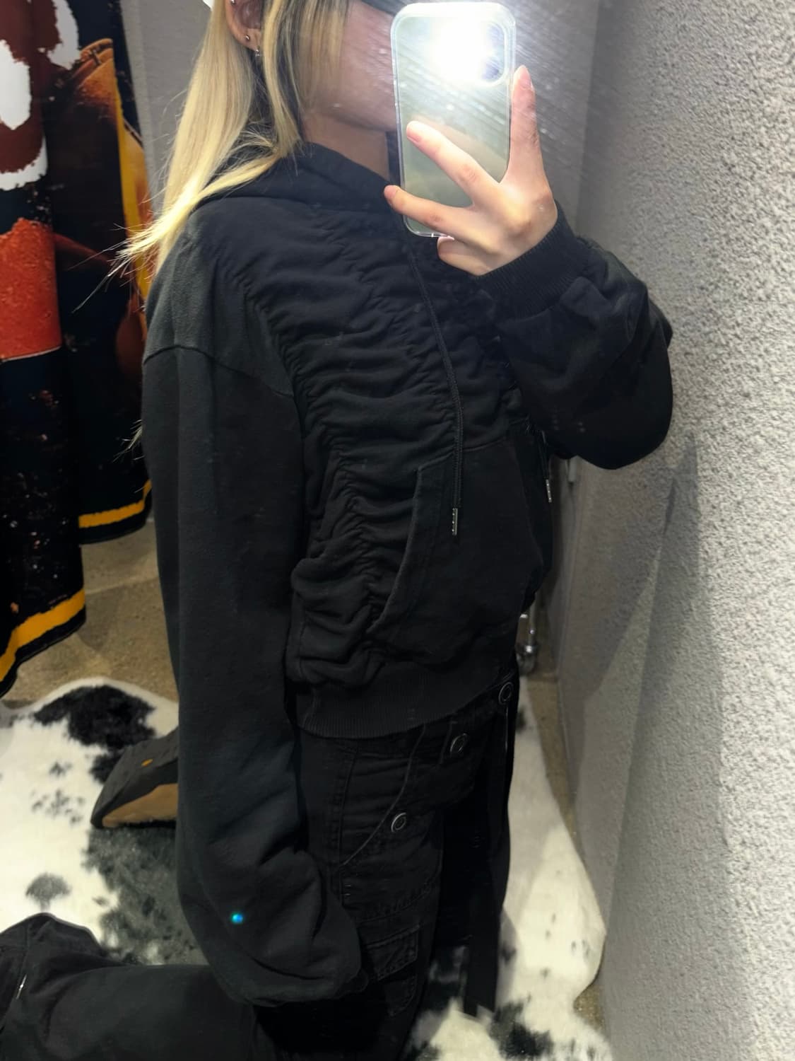 빈티지 셔링 디테일 후드티 상품이미지2