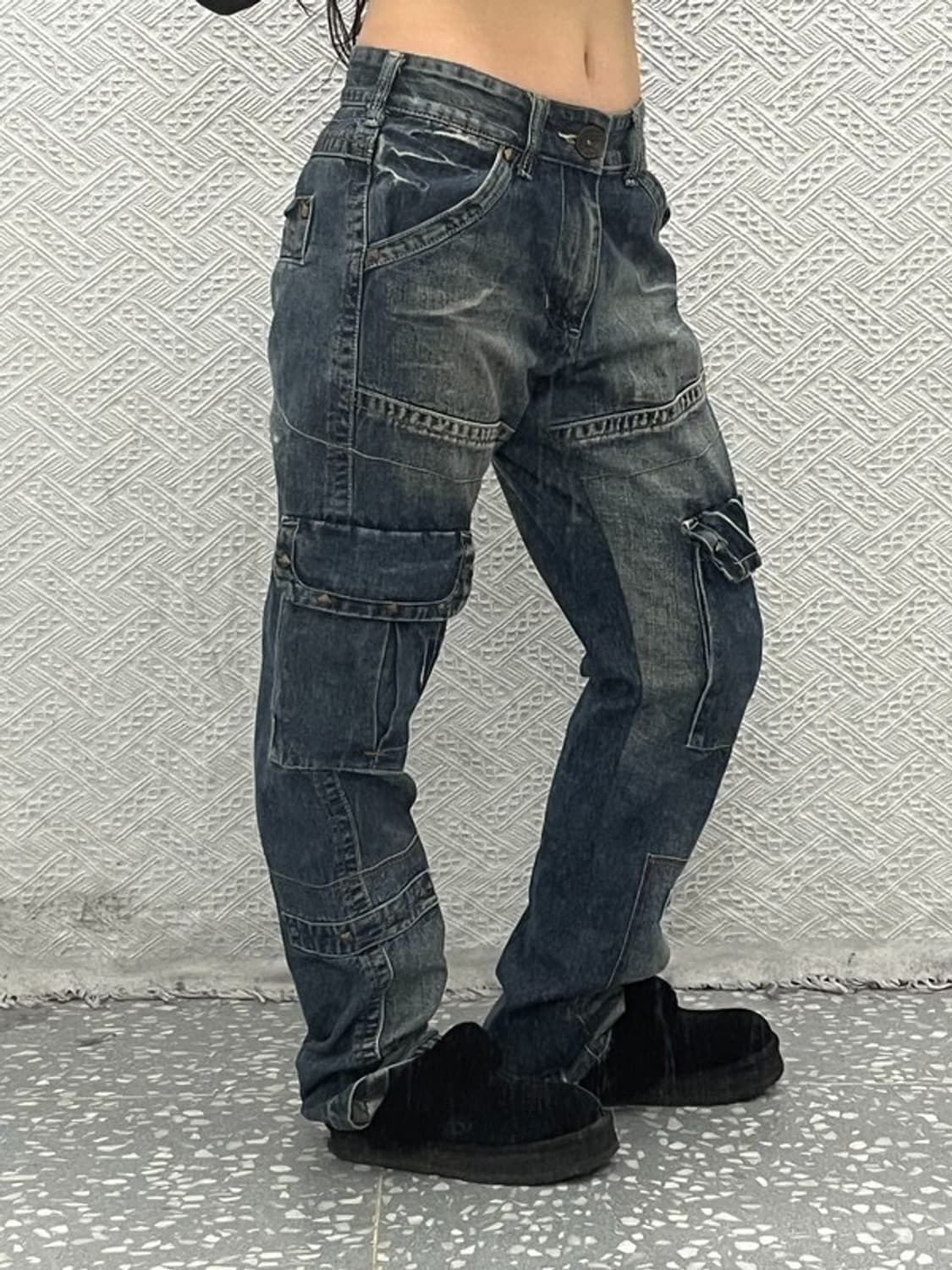 루돌프 발렌티노 올드스쿨 메탈 포켓 데님 카고팬츠 32인치 C06673 상품이미지1