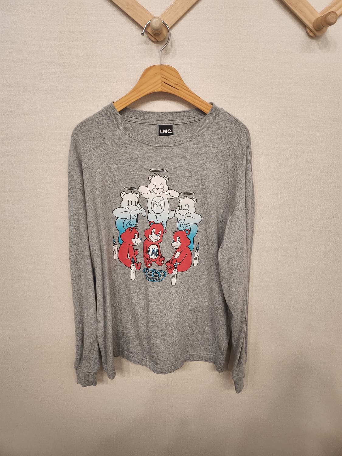 ((엘엠씨 LMC))곰돌이🐻 그레이 회색 롱슬리브 티셔츠 상품이미지3