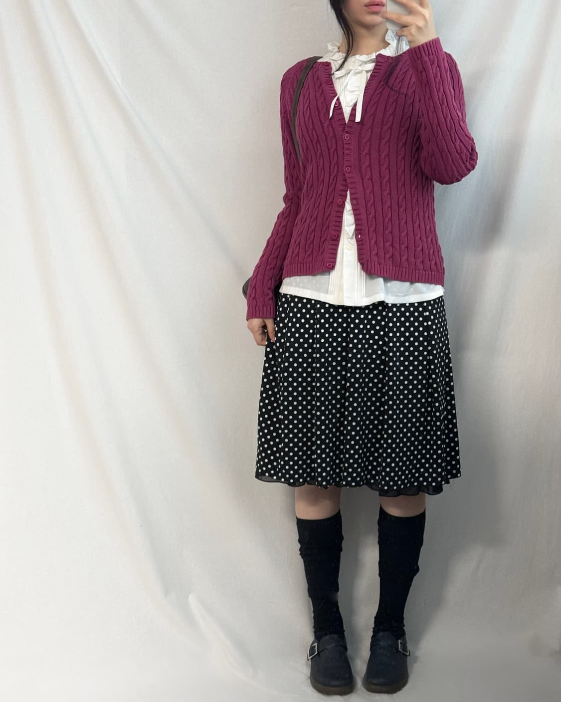 레이어드 도트 패턴 스커트 상품이미지4