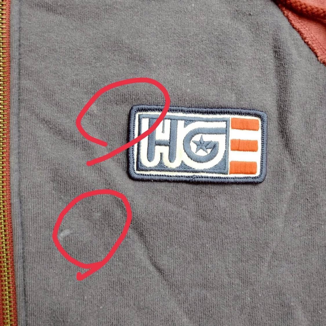 히스테릭 글래머 빈티지 스타 래글런 후드 집업 상품이미지7