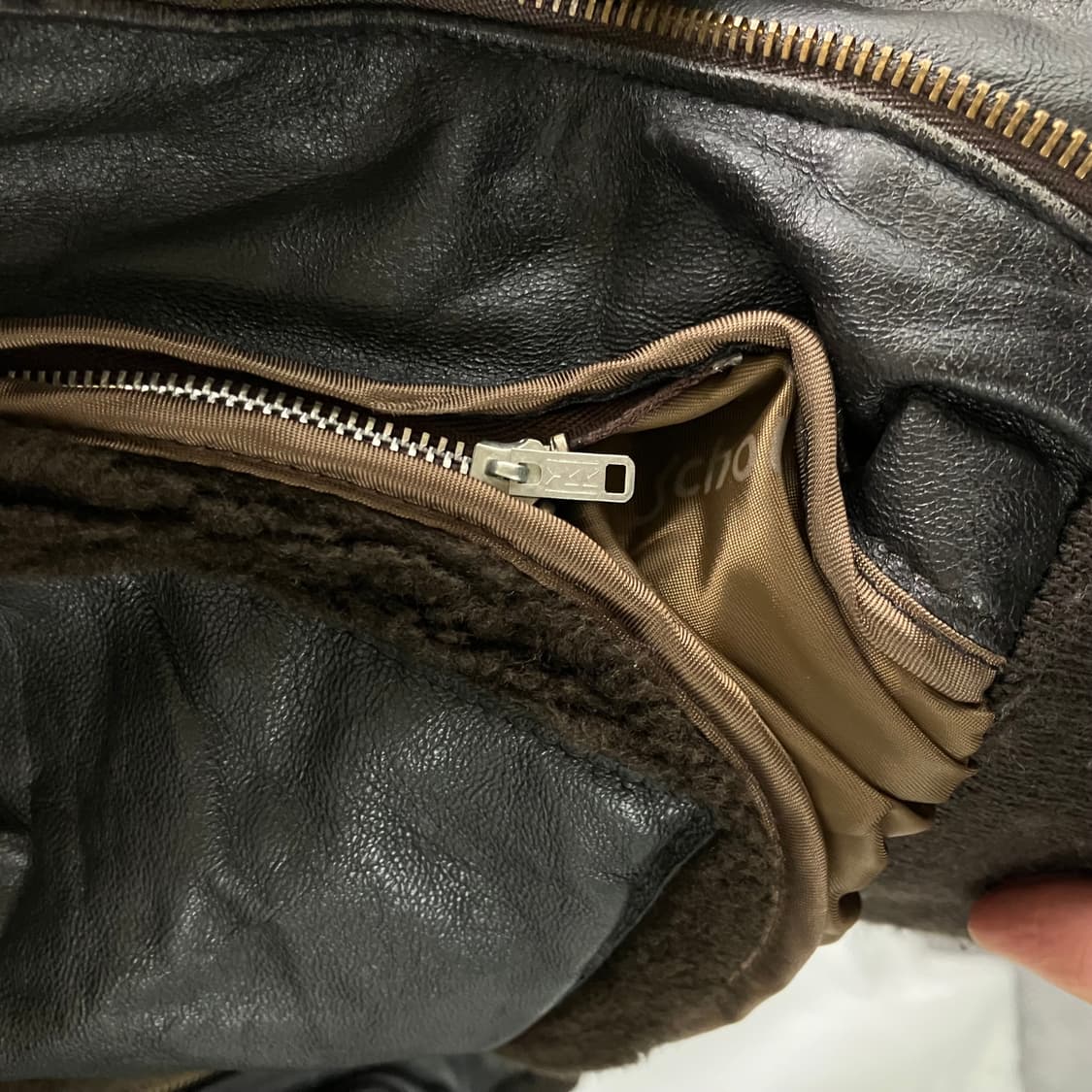 Schott 쇼트 G-1 플라이트 무스탕 레더 자켓 38 상품이미지5