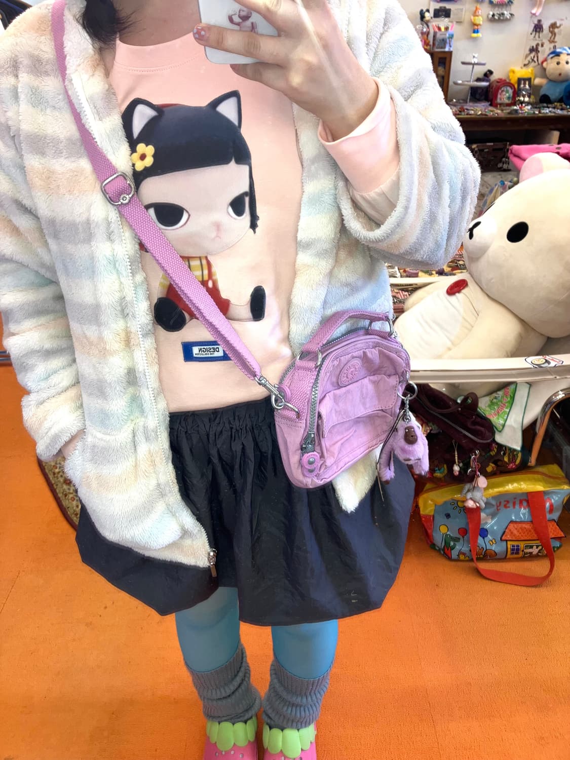 베이비 핑크 키플링 미니 크로스백 상품이미지5