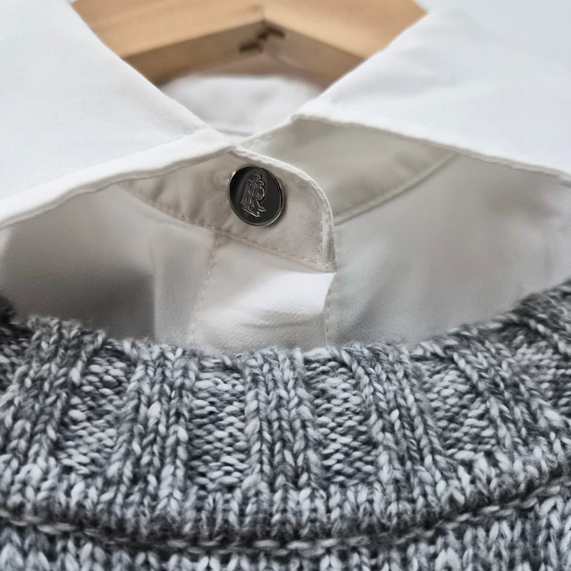 폴로 랄프로렌 회색 레이어드 스타일 니트 남성 XS 상품이미지3