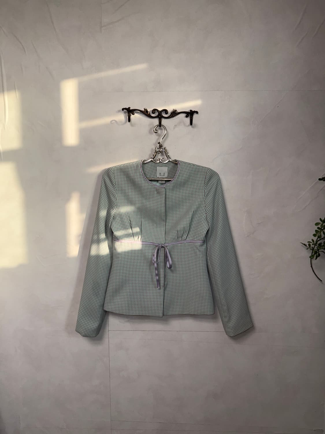 Mint purple houndtooth summer tweed jk 상품이미지2