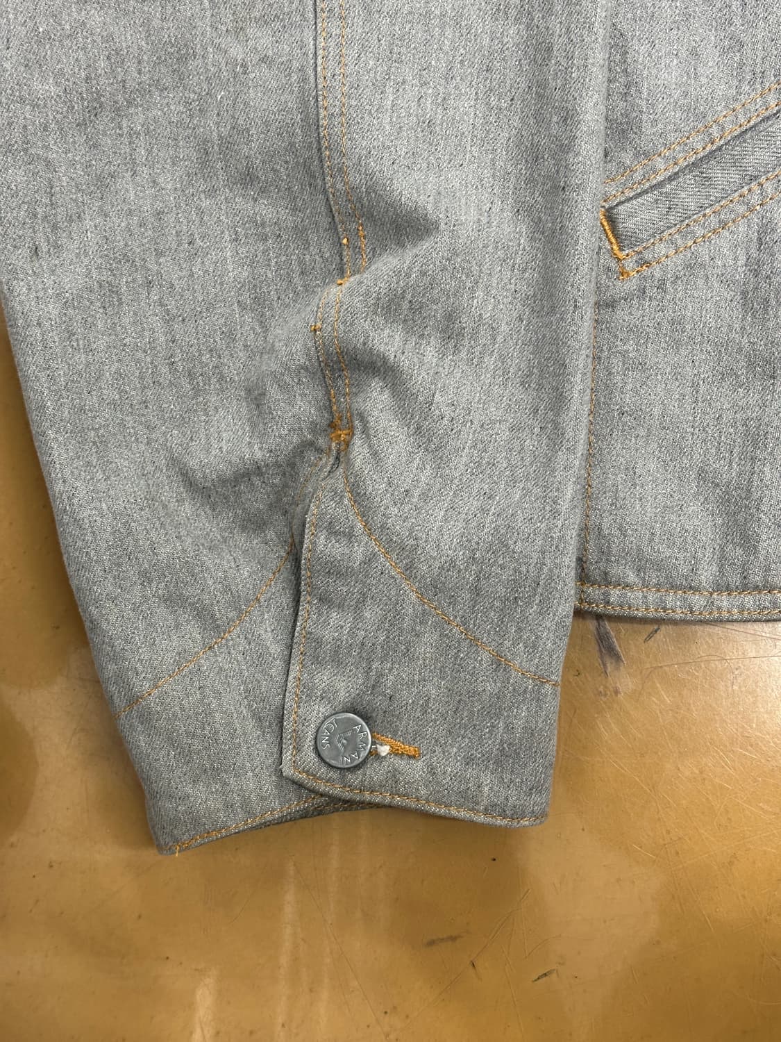 90s Armani Jeans 콘트라스트 데님 자켓 XL 상품이미지5