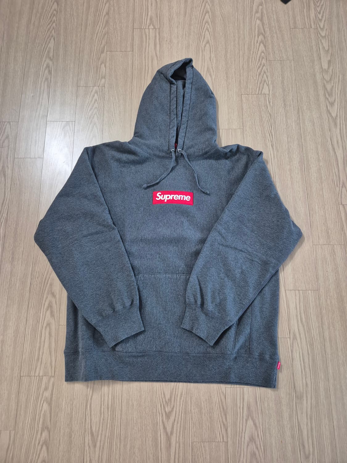 [XL]슈프림 박스로고 후드 스웨트셔츠 차콜 - 21FW 상품이미지1