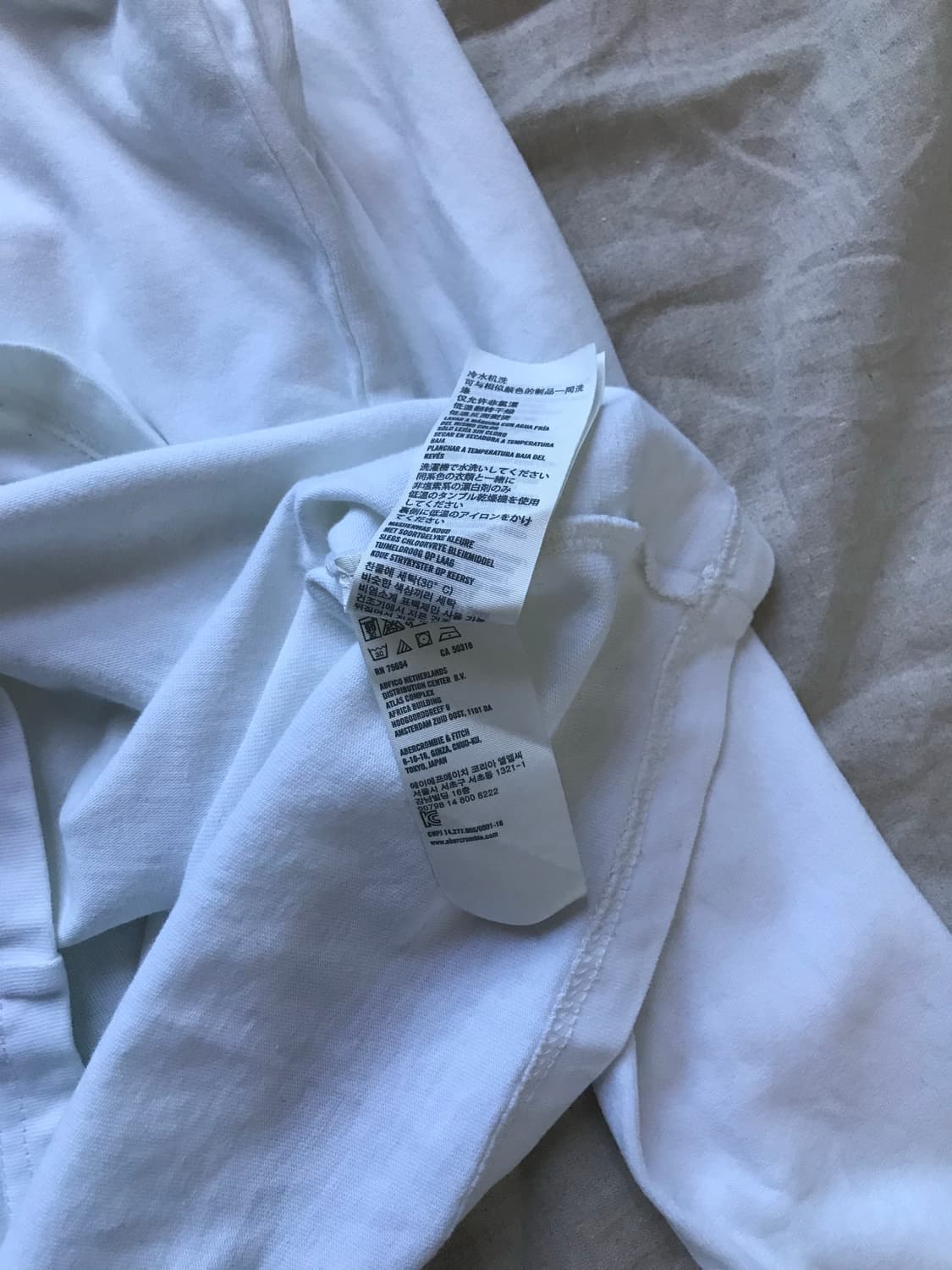 아베크롬비 중앙 자수로고 화이트 롱슬리브 상품이미지9