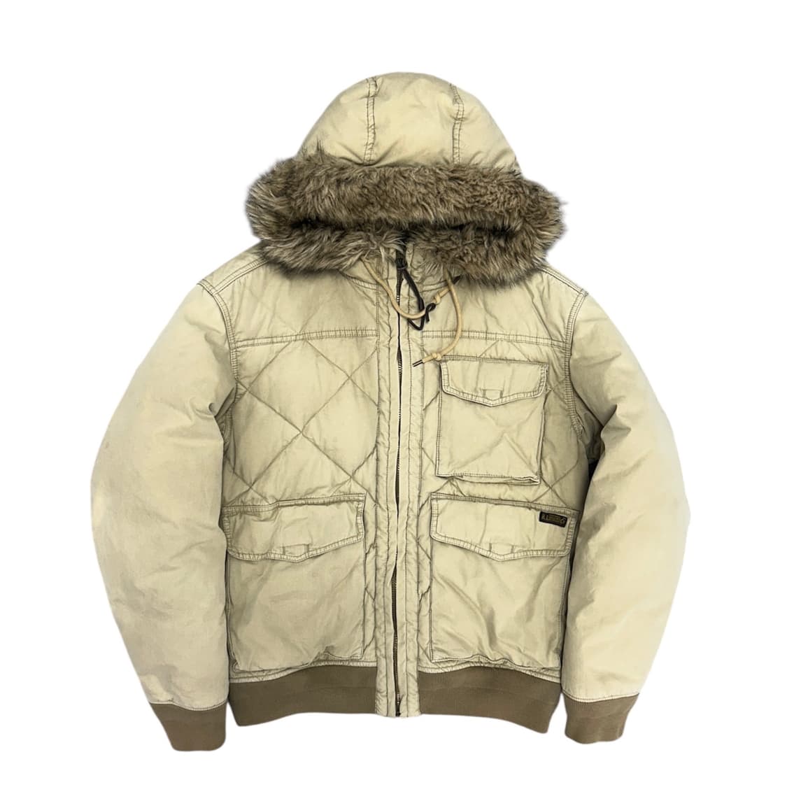 폴로 베이지 푸퍼 봄버 패딩(L) 상품이미지1