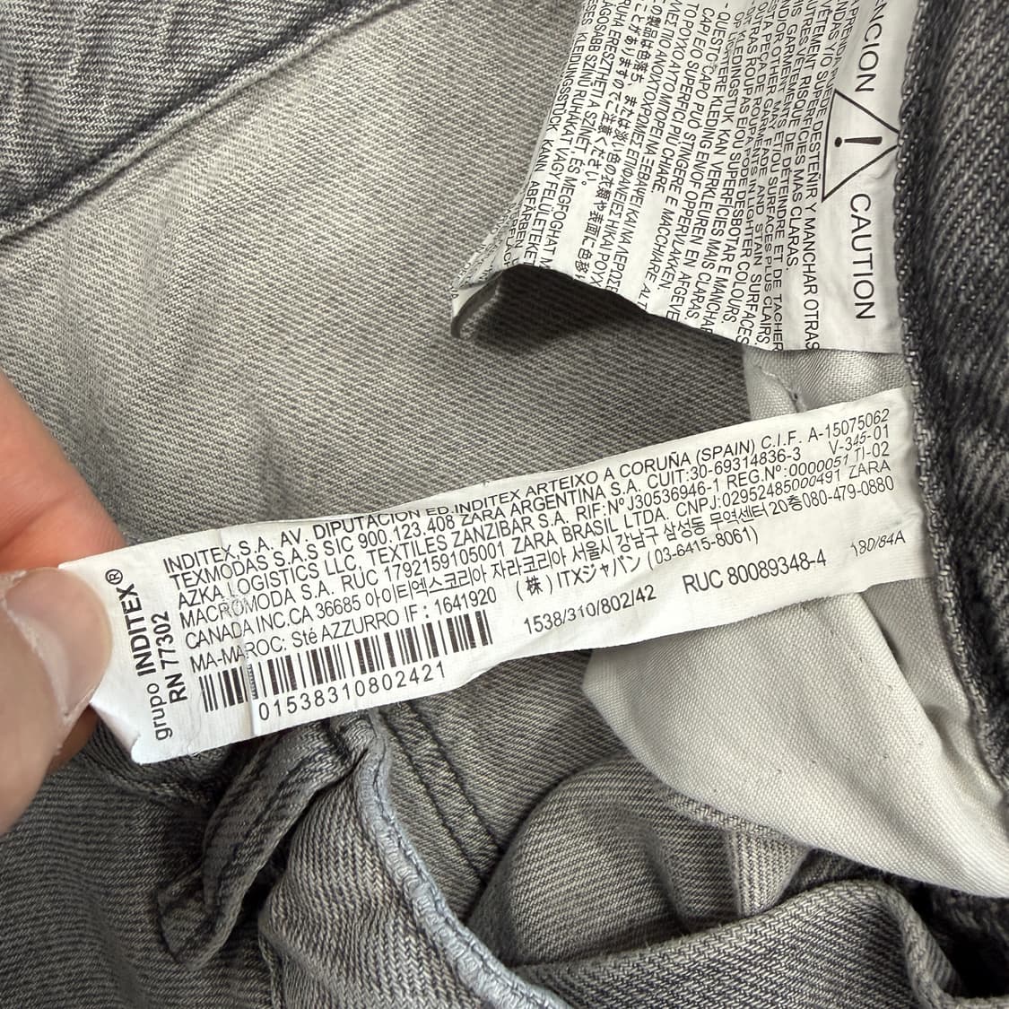 (32)자라 Zara 와이드 데님팬츠(그레이) 상품이미지3