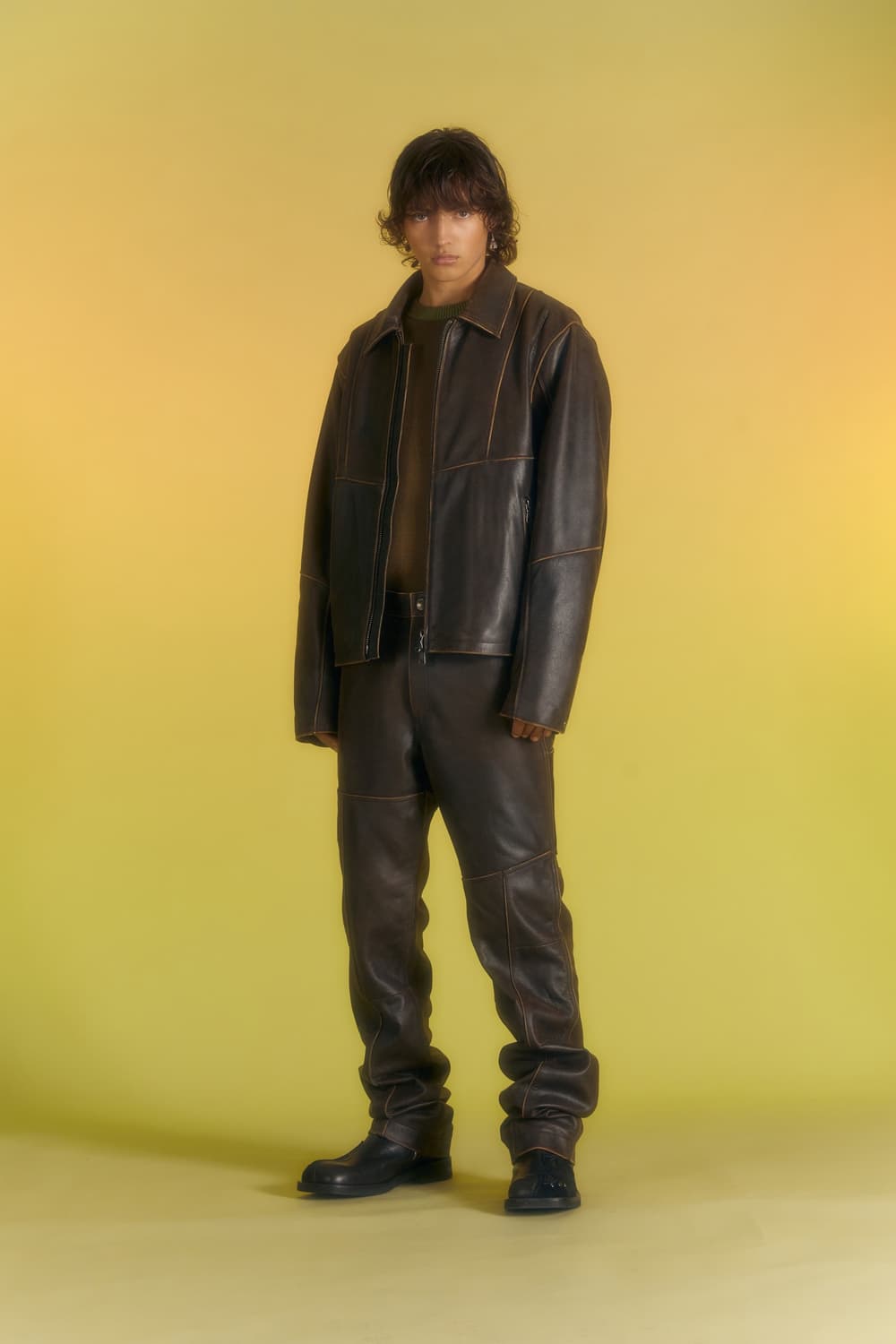 앤더슨벨 DRESZEN LEATHER ZIP-UP JACKET 상품이미지2