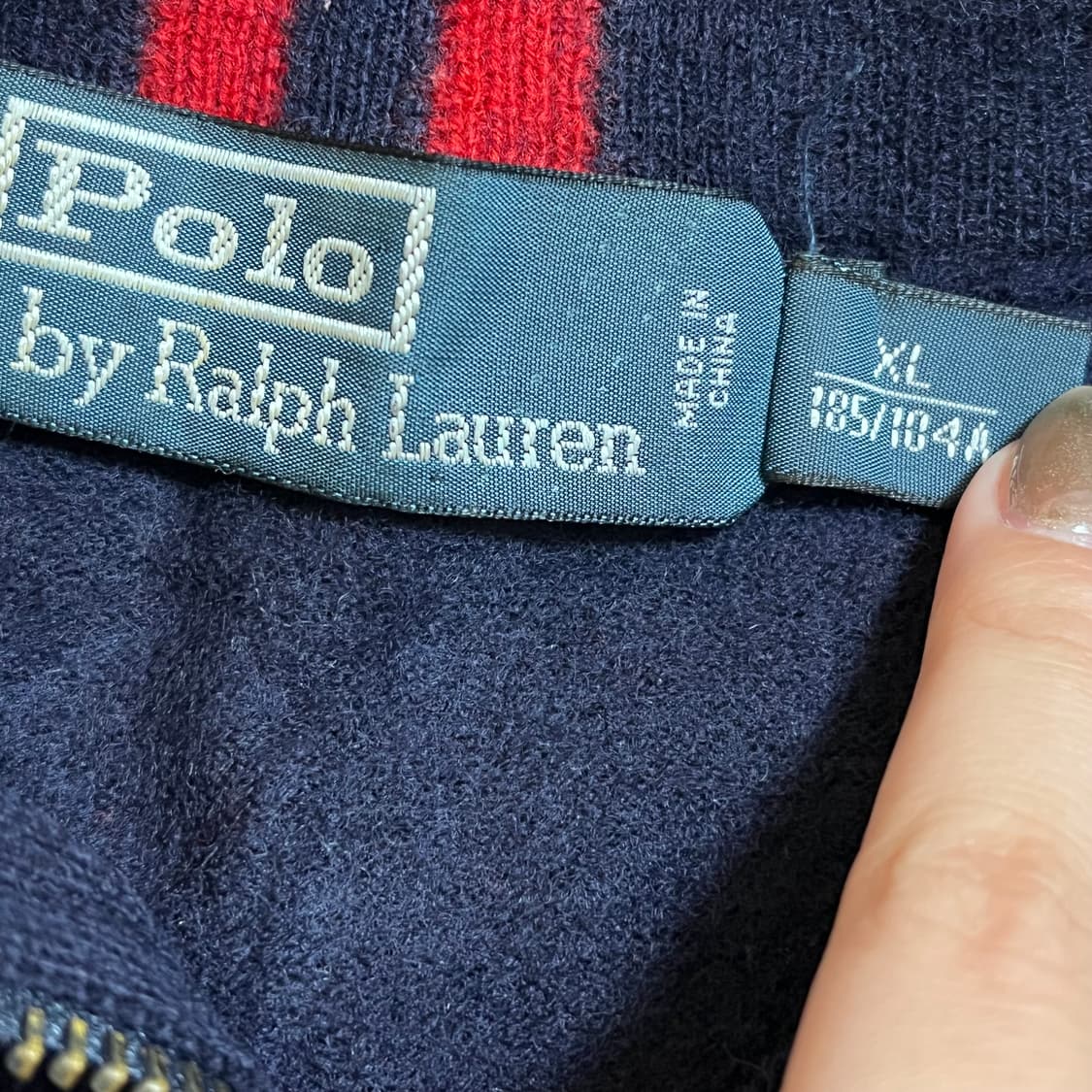 [정품] 폴로 네이비 / 레드포니 울 니트반집업 [ XL ] 상품이미지4