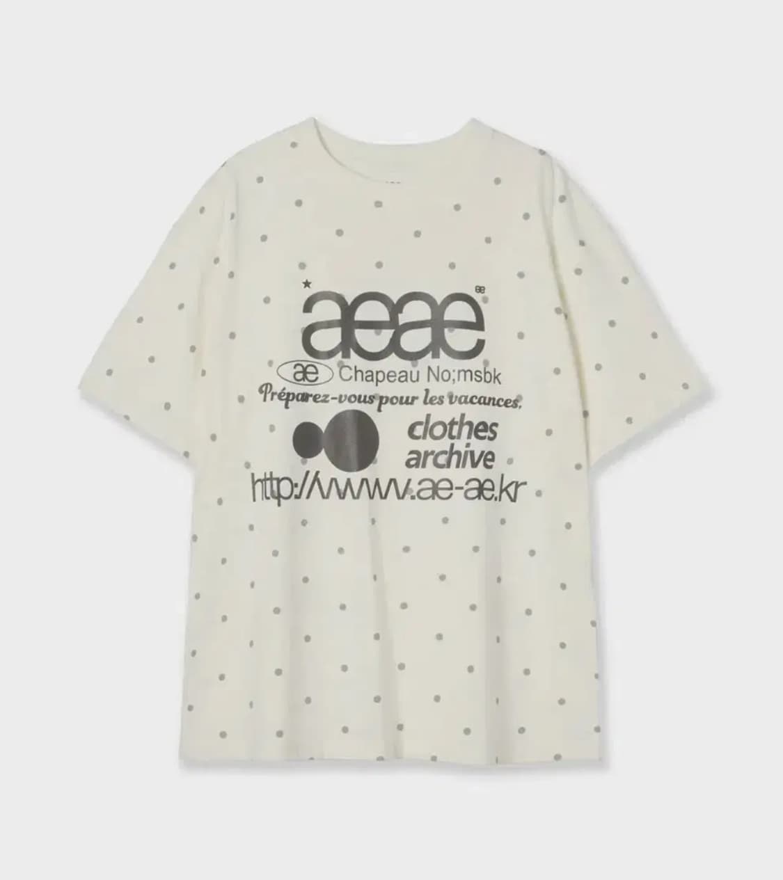 aeae 도트 반팔 크림 0사이즈 상품이미지1