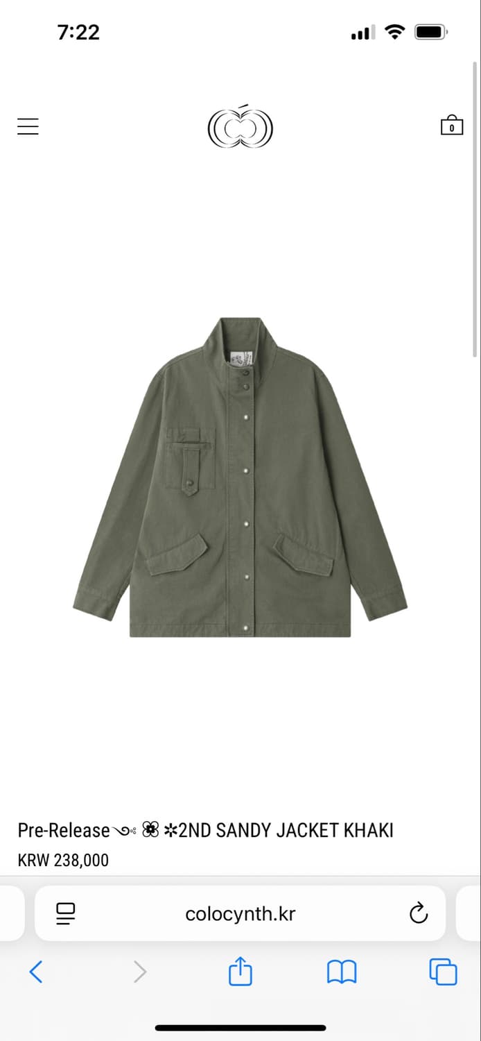 콜로신스 SANDY JACKET KHAKI 상품이미지1