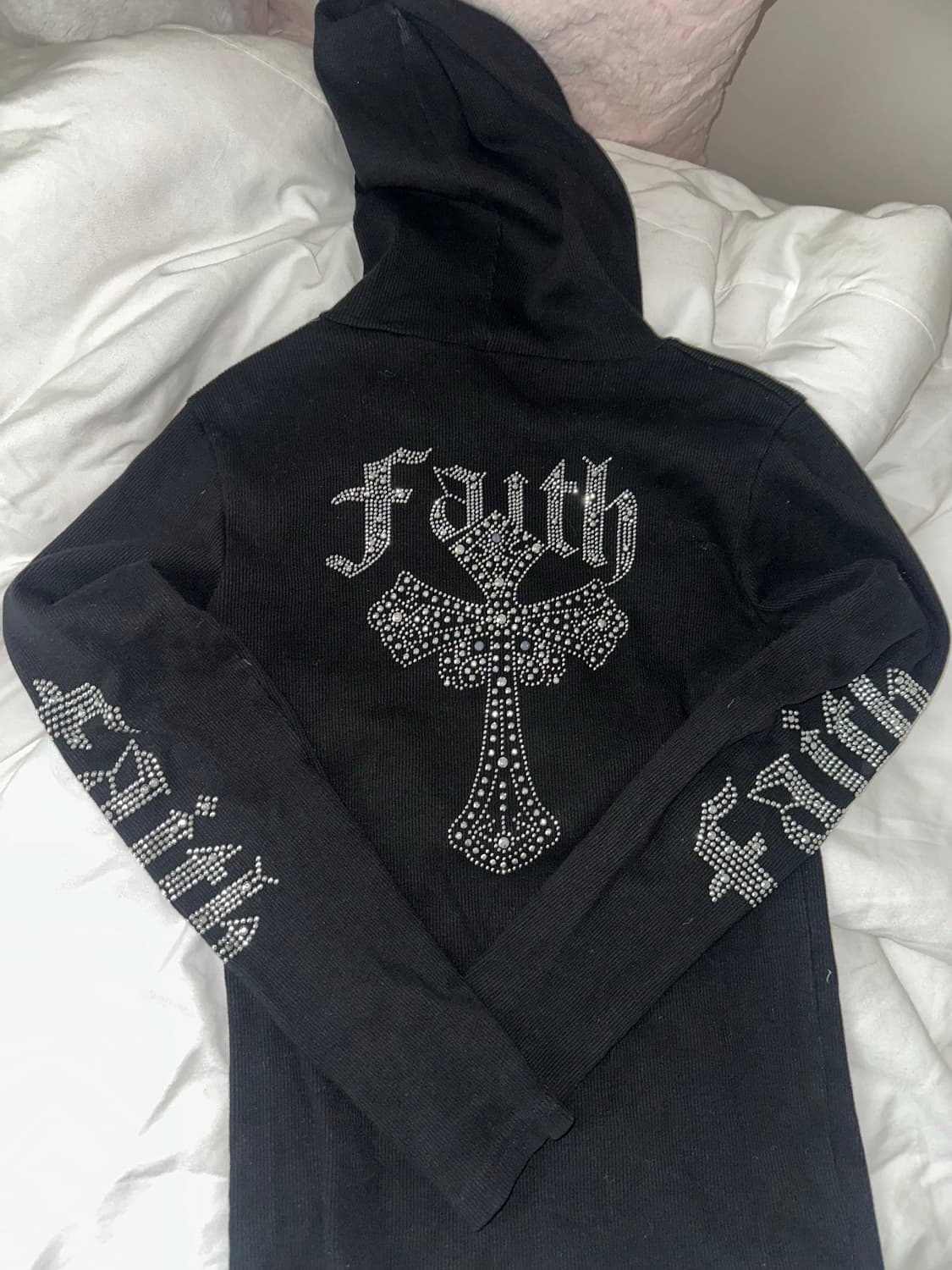 고딕펑크 갸루 블랙스톤 후드티 상품이미지2