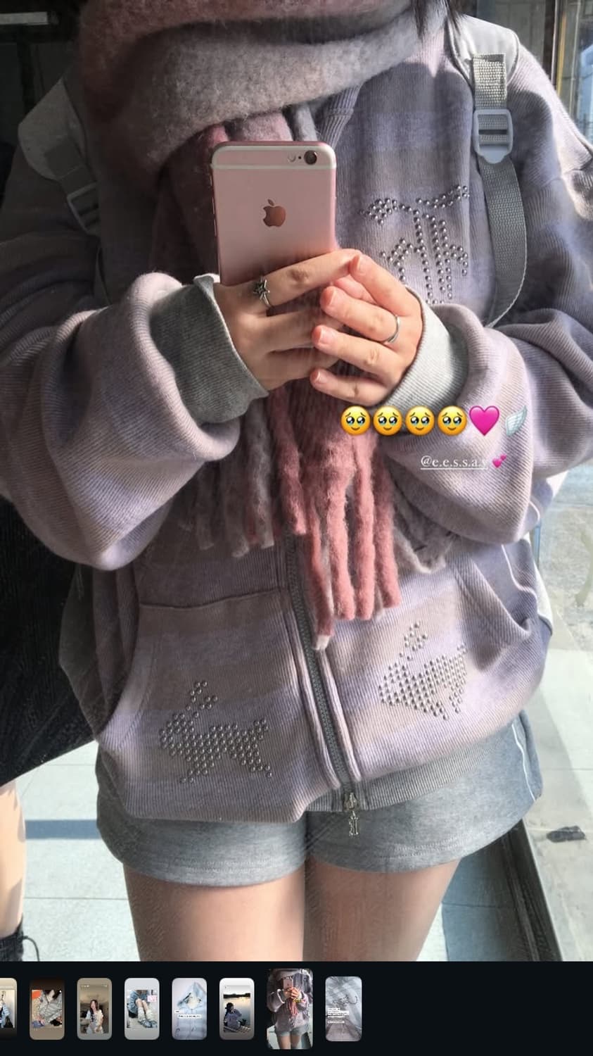 에세이 하루 후디 퍼플 상품이미지2