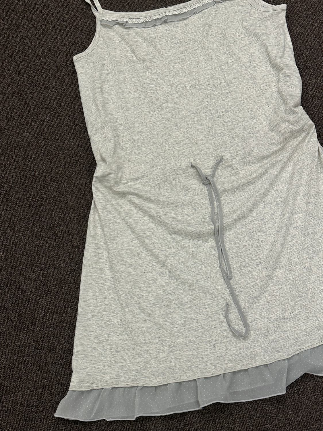 11)EASTBOY vintage 레이스 디테일 그레이 나시 원피스 상품이미지2