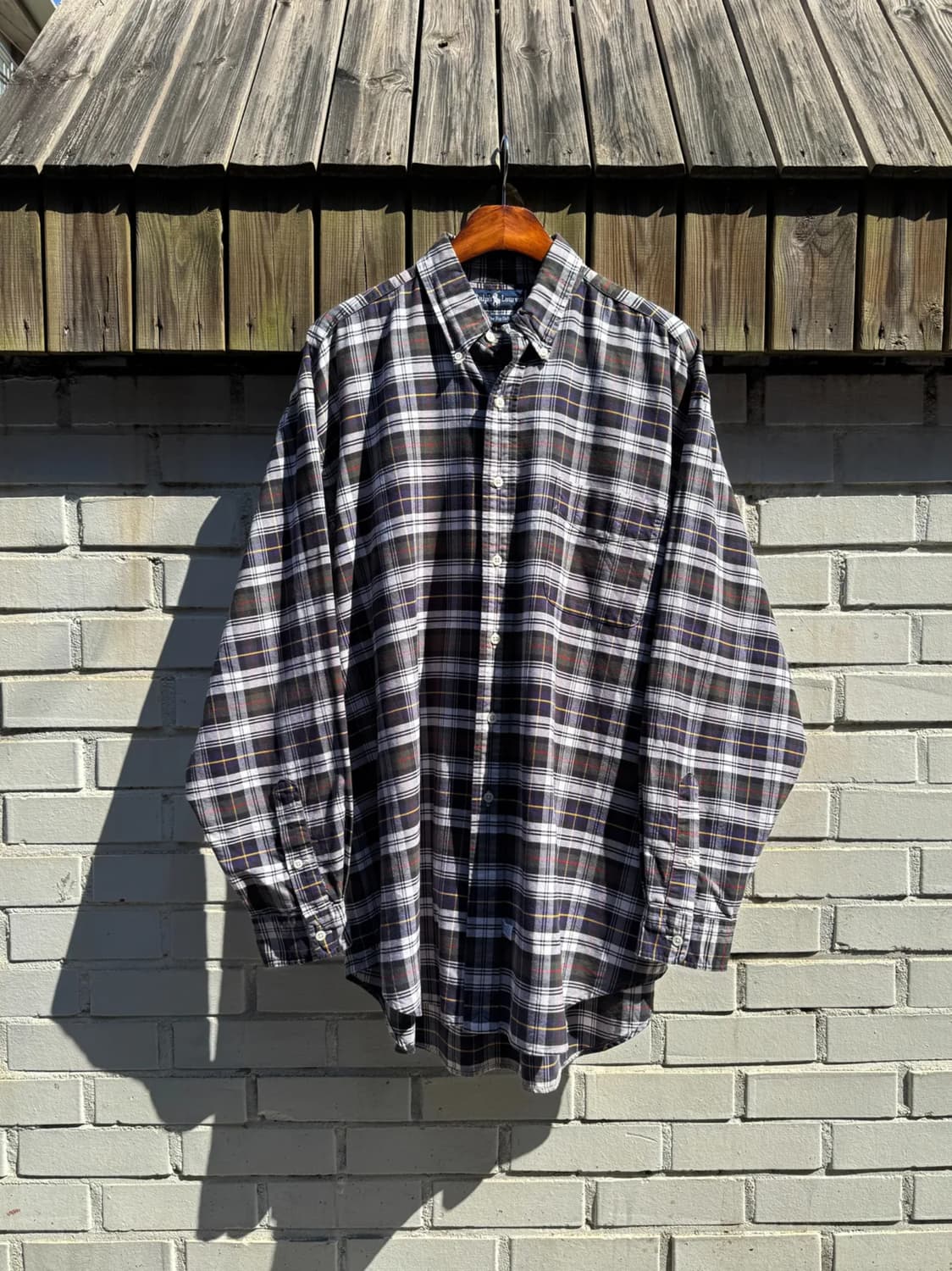 [L]90s 폴로 랄프로렌 The Big Oxford 체크 옥스포드 셔츠 상품이미지1