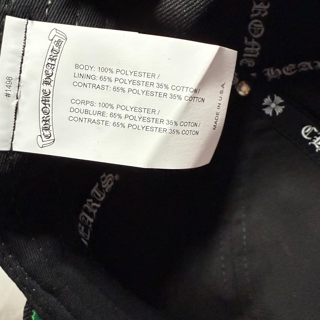 크롬하츠 CH로고 6패널 베이스볼 캡 블랙 상품이미지4