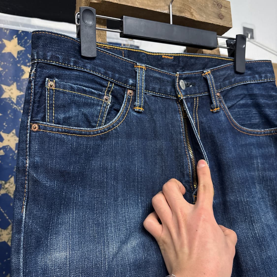 00s 리바이스 재팬 702 복각모델 와이드 스트레이트 데님팬츠 N666 상품이미지5