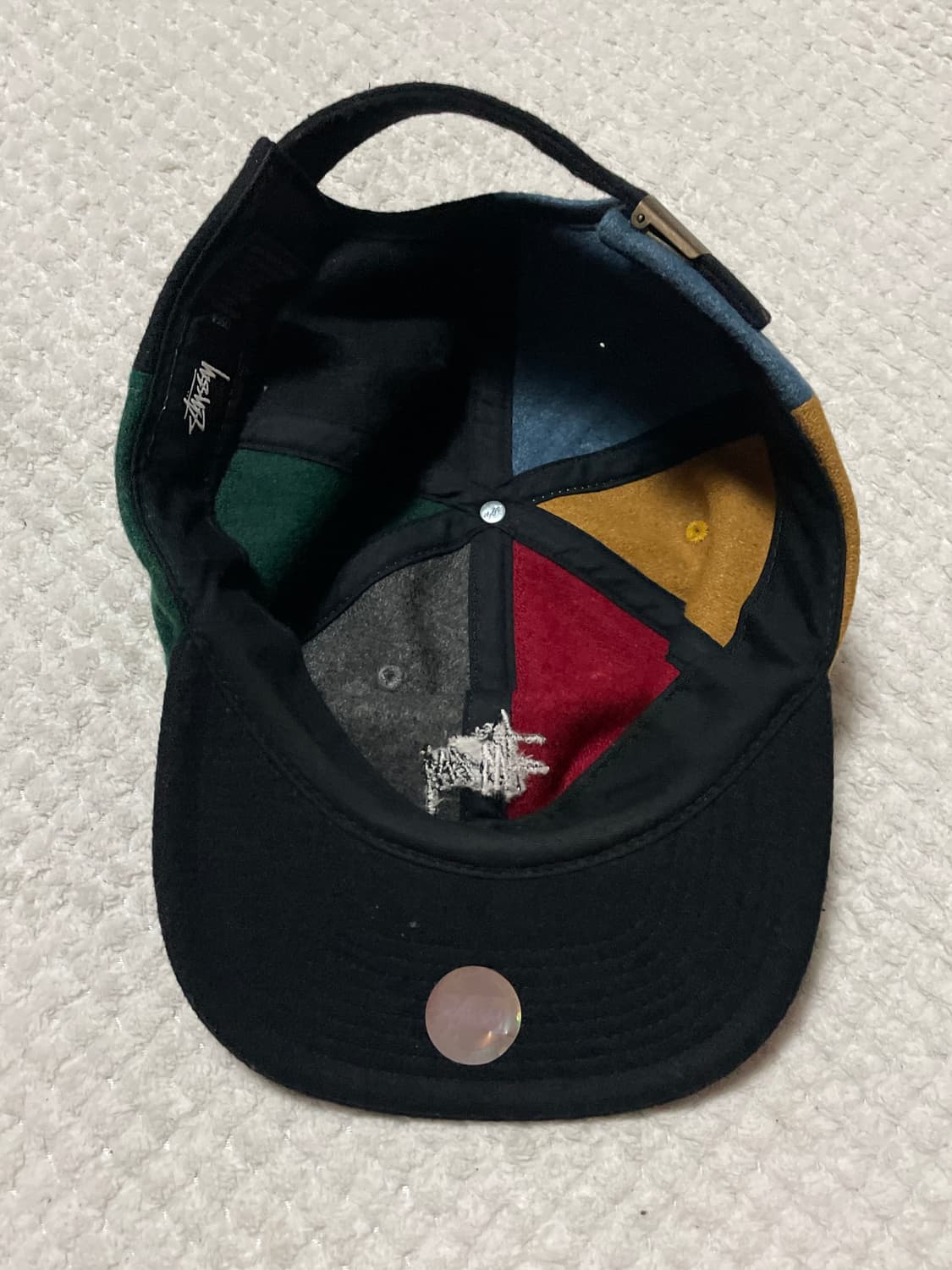 STUSSY 스투시 6패널 멀티컬러 멜톤 울 스트랩백 볼캡 상품이미지7