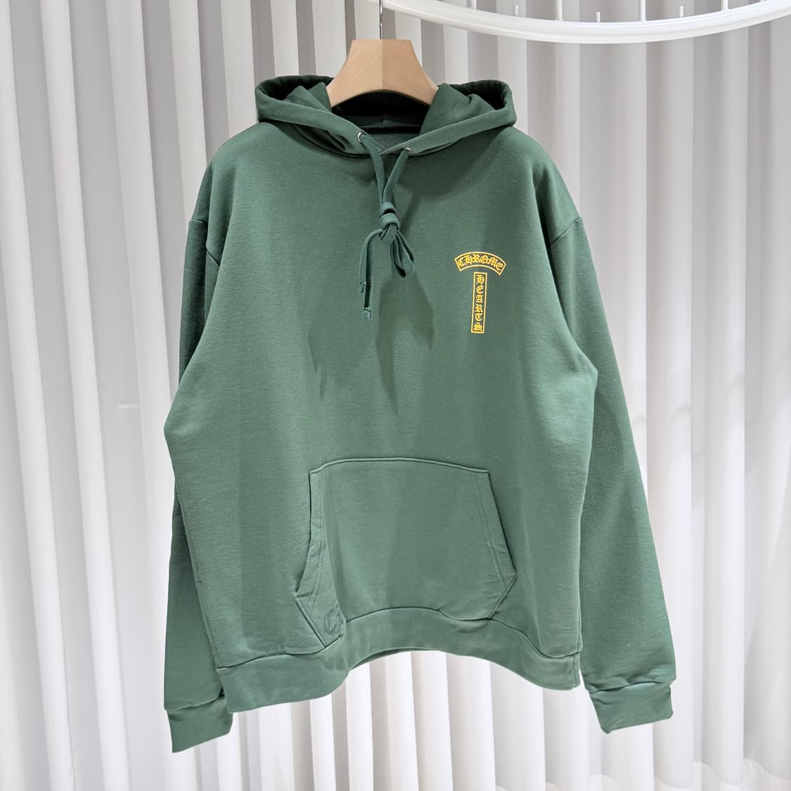 L / 크롬하츠 USA 스크립토 로고 후드 그린 티셔츠 상품이미지3