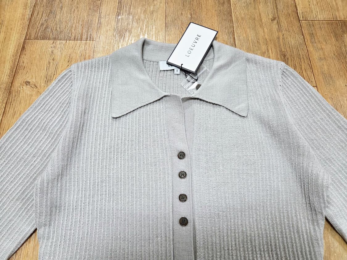 루에브르(LOEUVRE) V넥 오픈카라 슬림 니트가디건 55 새상품 상품이미지6