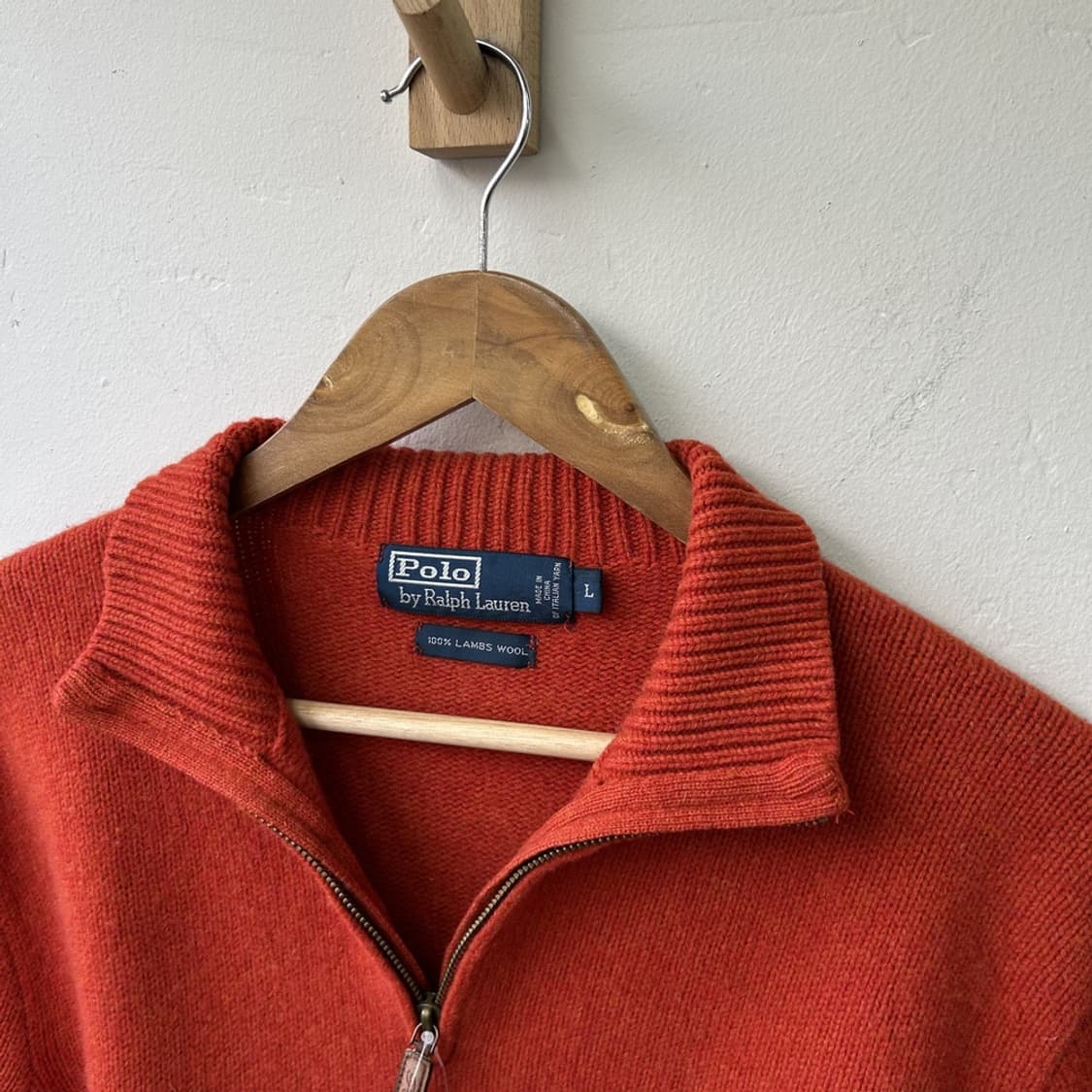 16044 - 폴로 랄프로렌 오렌지 반집업 울 니트 (램스 울 100%) 상품이미지3