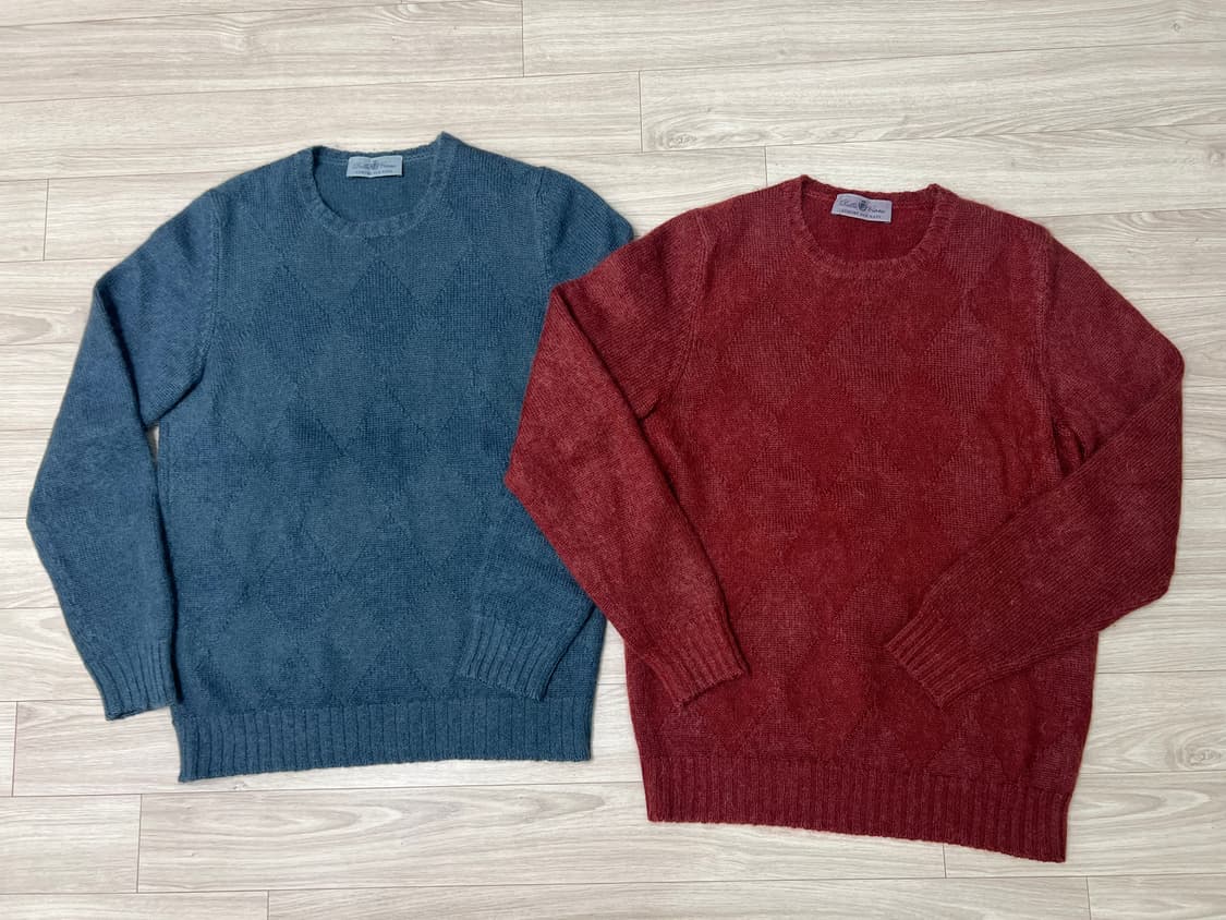 델라치아나(Della Ciana) / 울모헤어 아가일 니트 / 46 상품이미지1