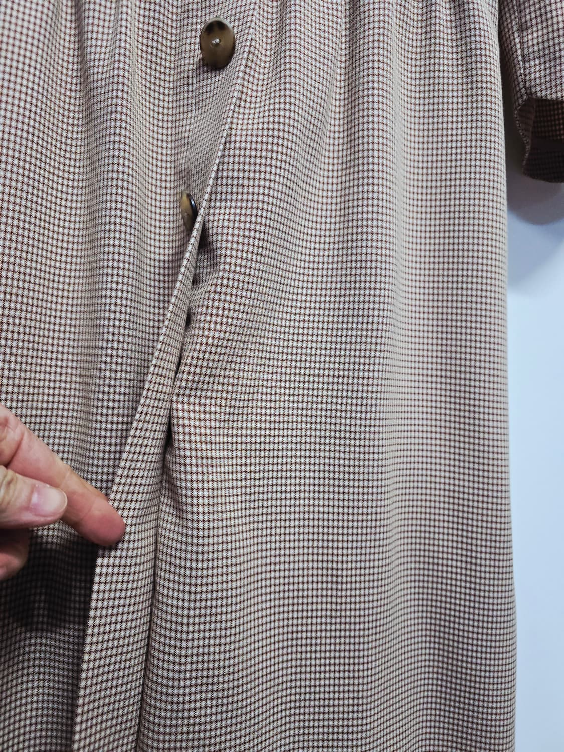 라인 체크 패턴 롱 원피스 상품이미지4