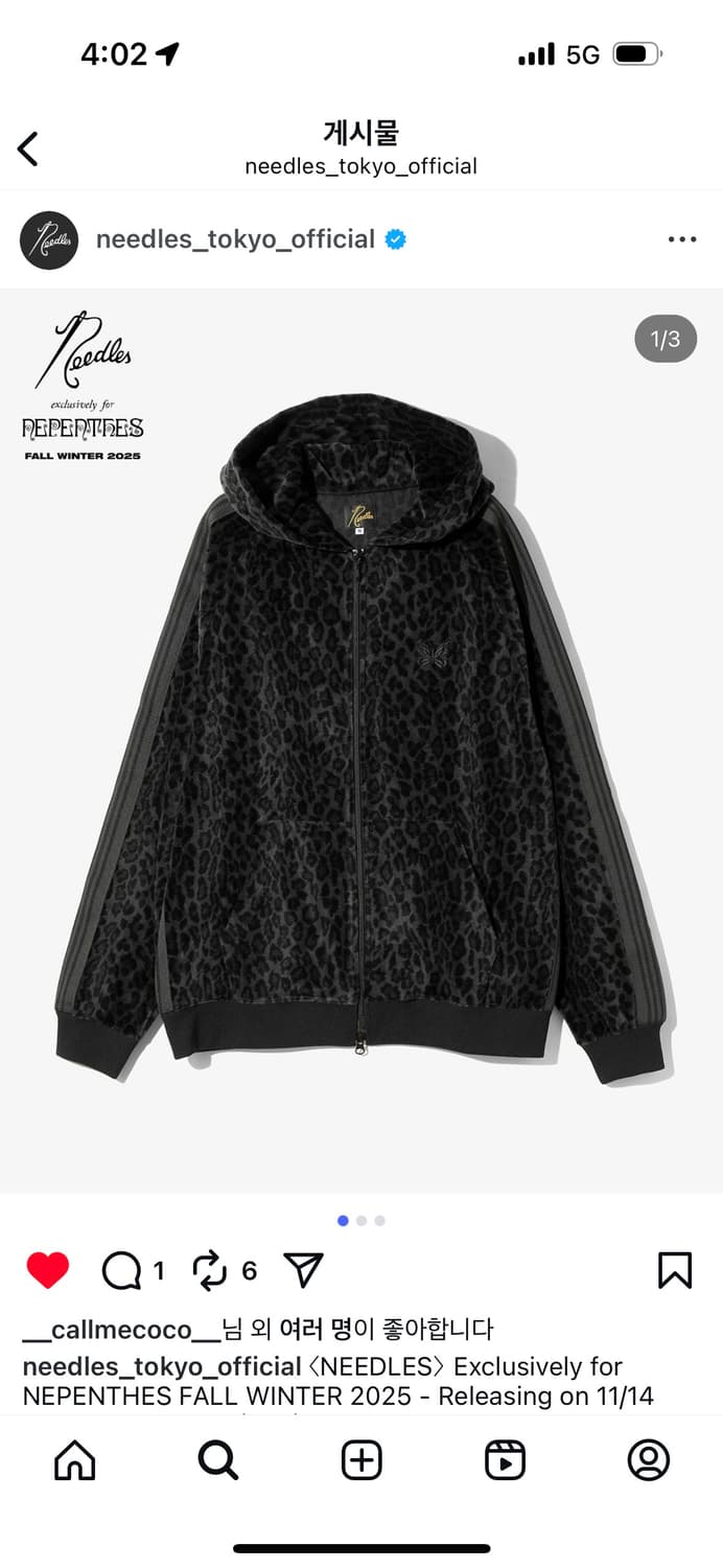 니들스 레오파드 상 하의 구합니다 상품이미지1