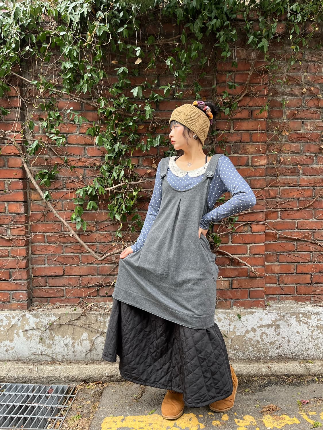 일본 데일리 멜빵 원피스 상품이미지2