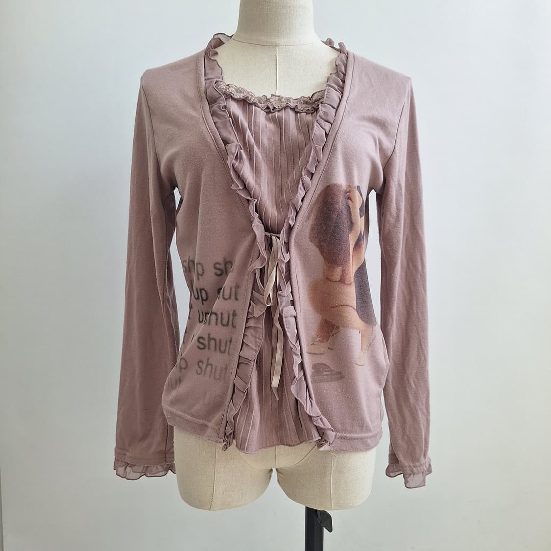 Shut up long sleeve T 커스텀 빈티지 y2k 롱슬리브티 상품이미지1