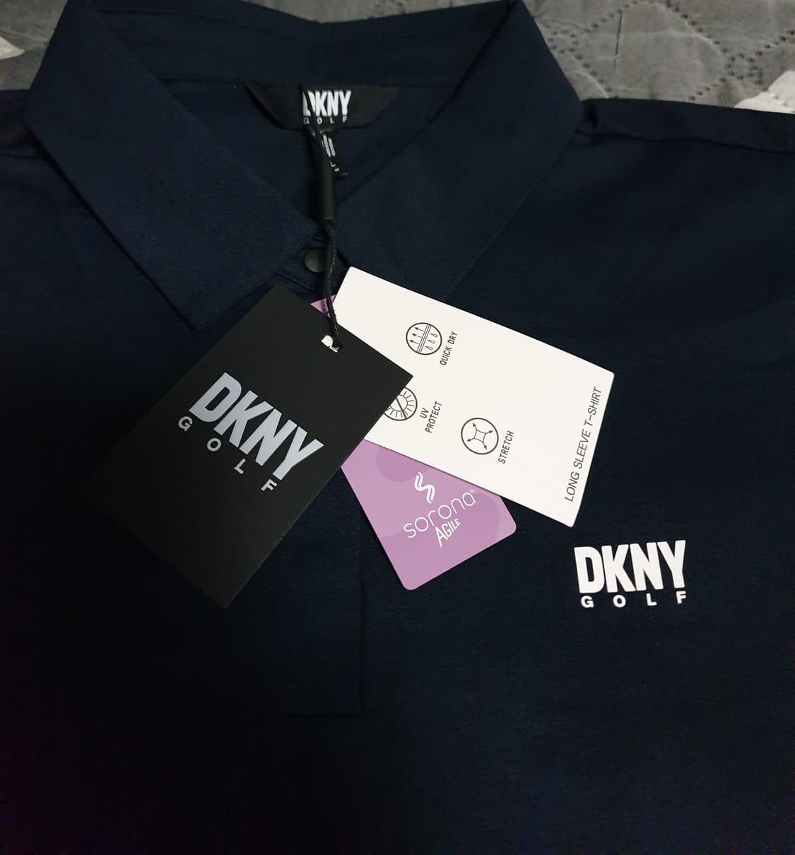 (새상품) DKNY골프 기능성 긴팔 카라티 (네이비,크림) L 상품이미지3