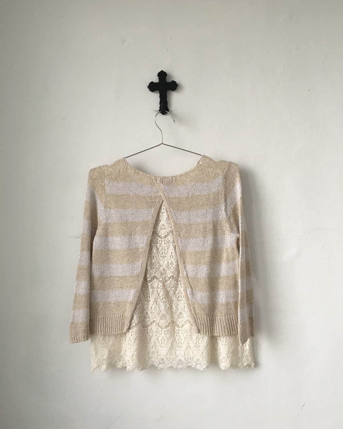 Crochet layered stripe knit 상품이미지2