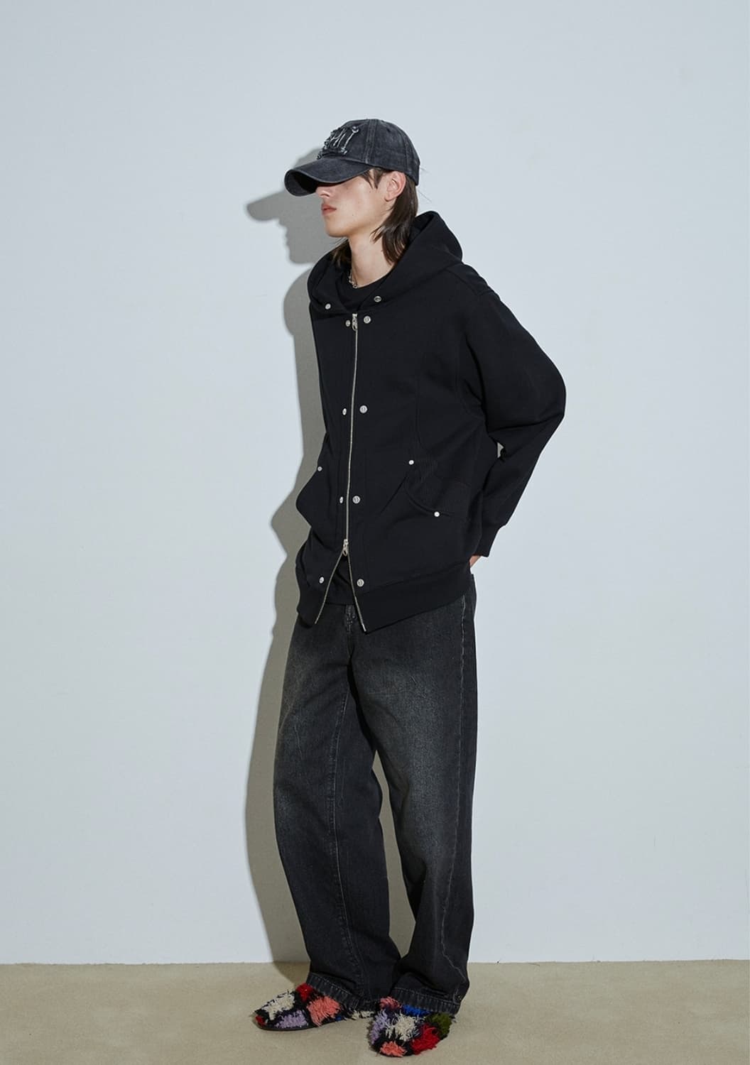 아이돈워너셀 후드집업 블랙 자켓(남녀공용0) 상품이미지2