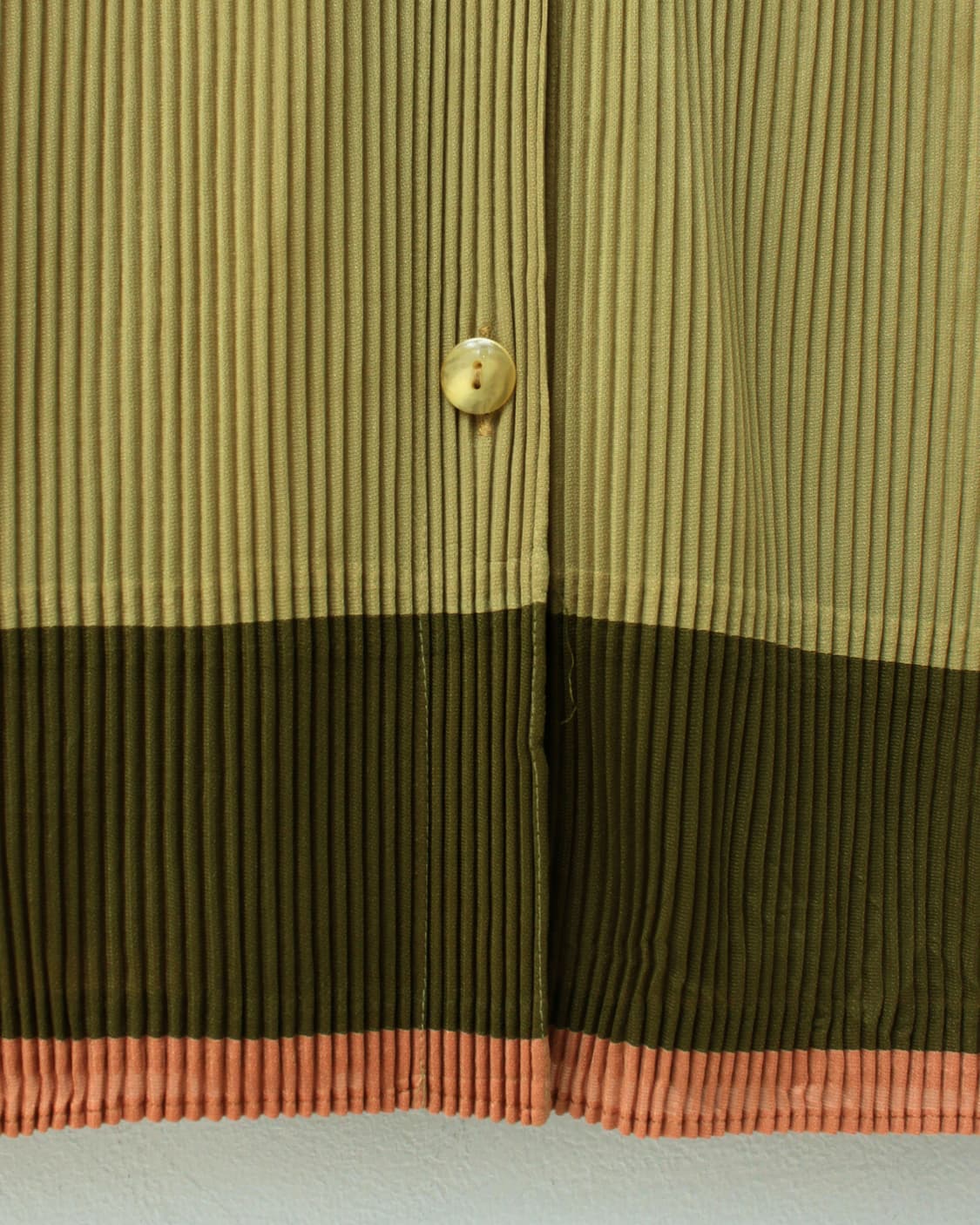 일본빈티지 플리츠 올리브 배색 블라우스 상품이미지3