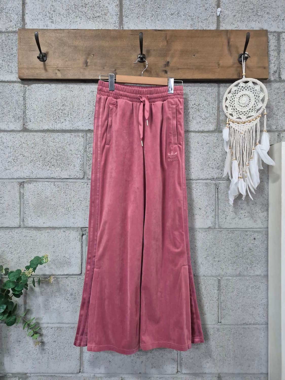 아디다스 벨벳 희귀 핑크 와이드 팬츠  상품이미지1