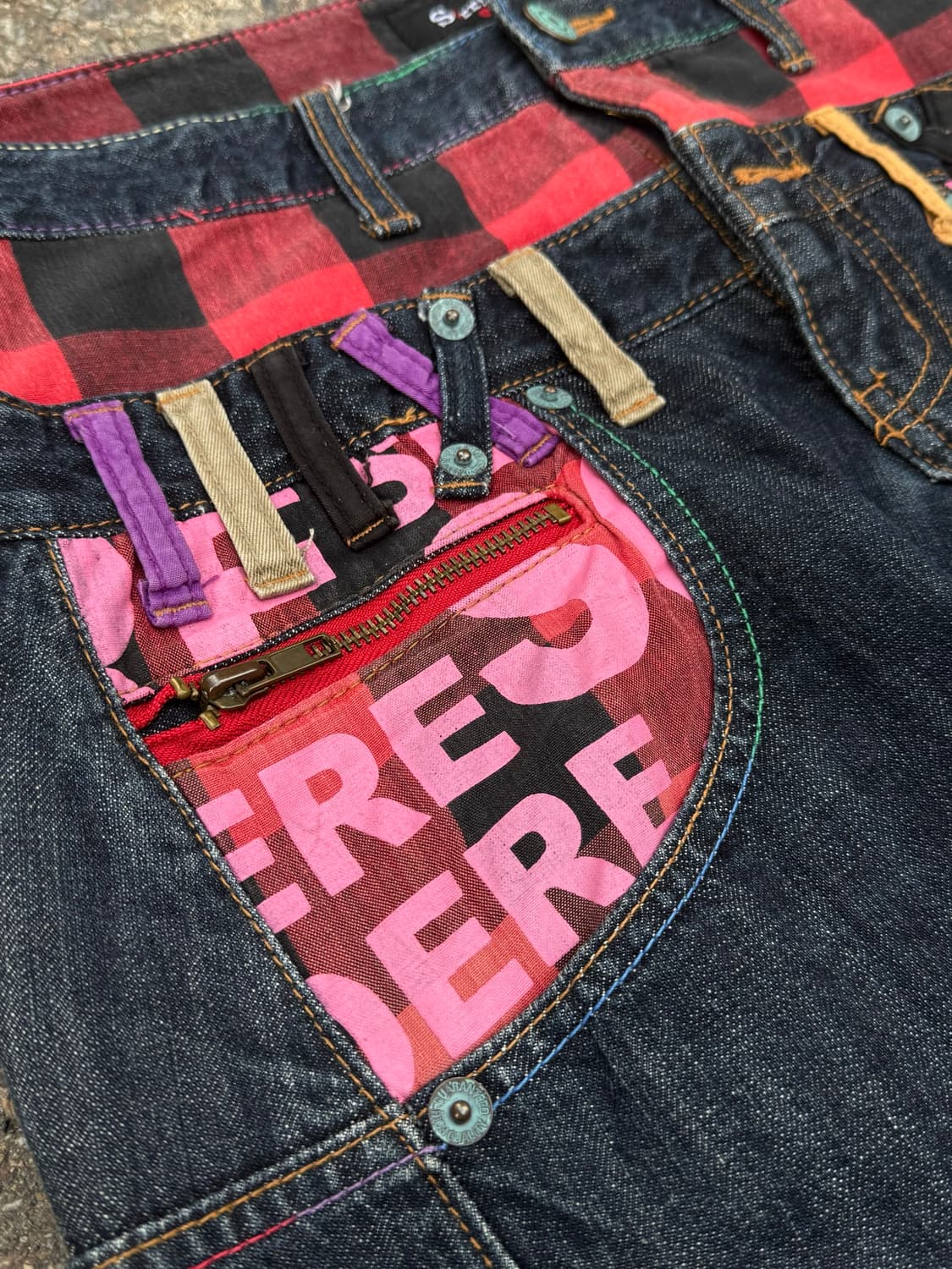 00’s Y2K Double Belt Sagging Denim Pants 상품이미지3