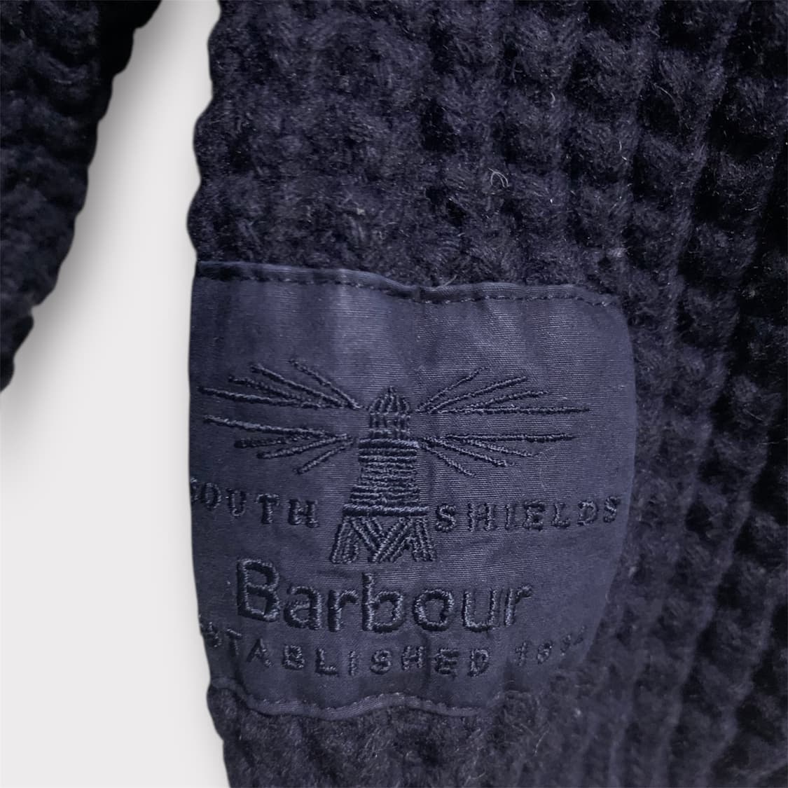 바버 와플니트 가디건 집업 네이비 상품이미지3