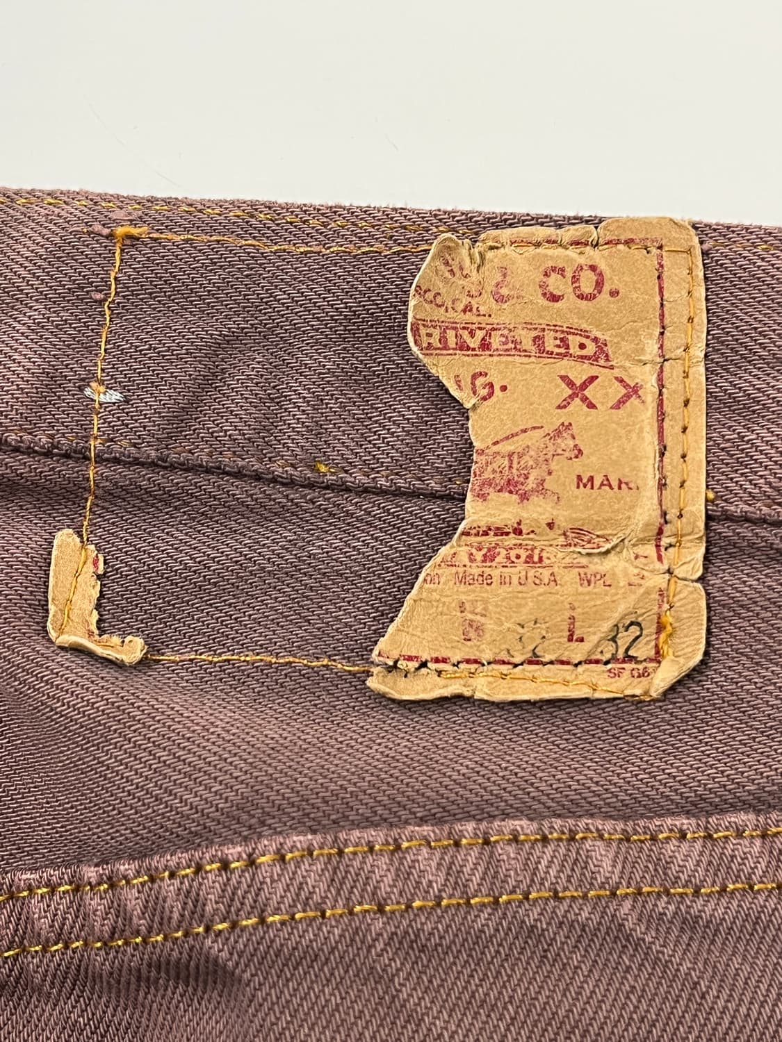 90s USA 빈티지 리바이스 501 데님 팬츠 브라운 상품이미지5