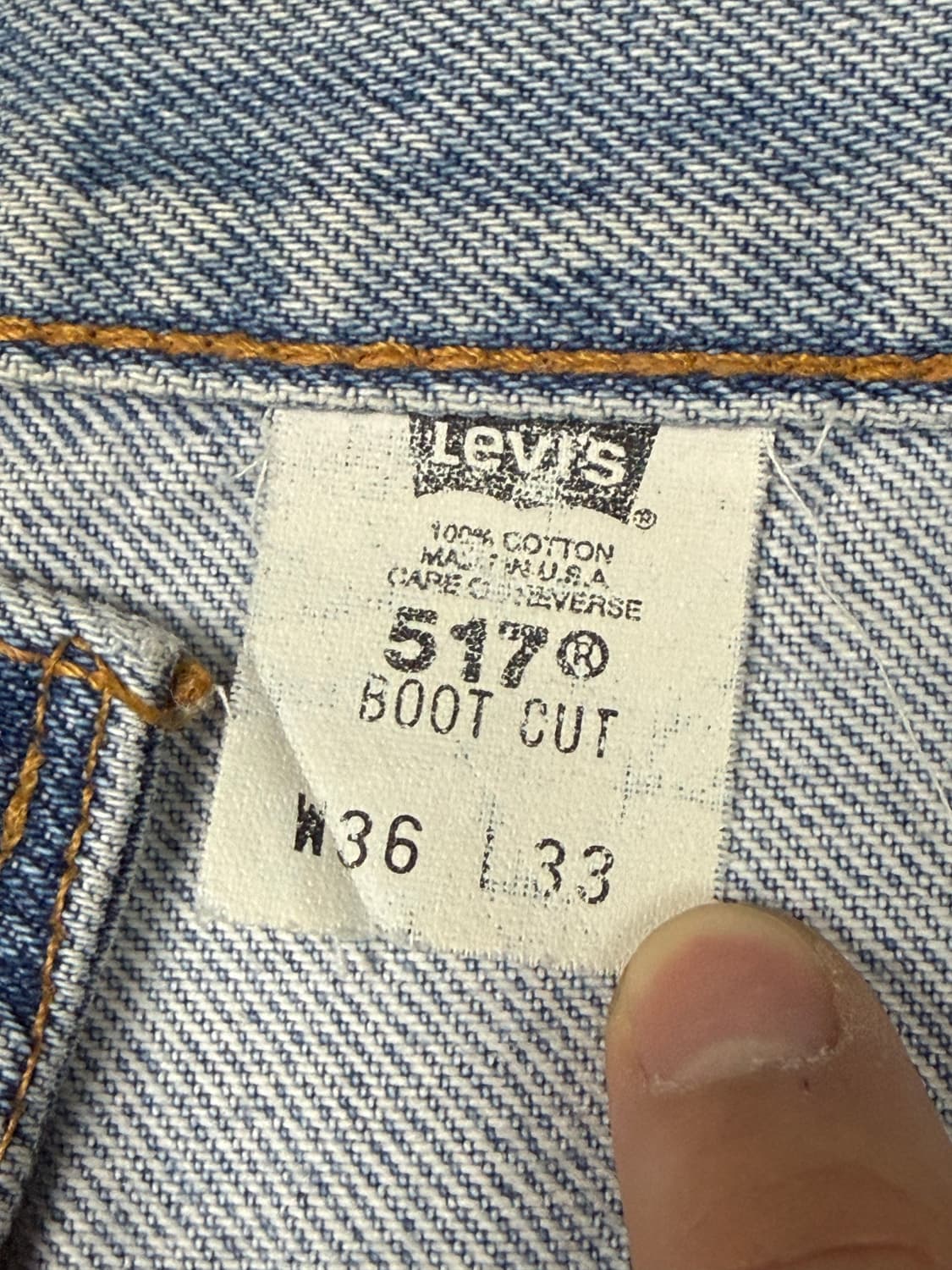 (35) 90s USA Made 리바이스 517 부츠컷 데님 팬츠 상품이미지9