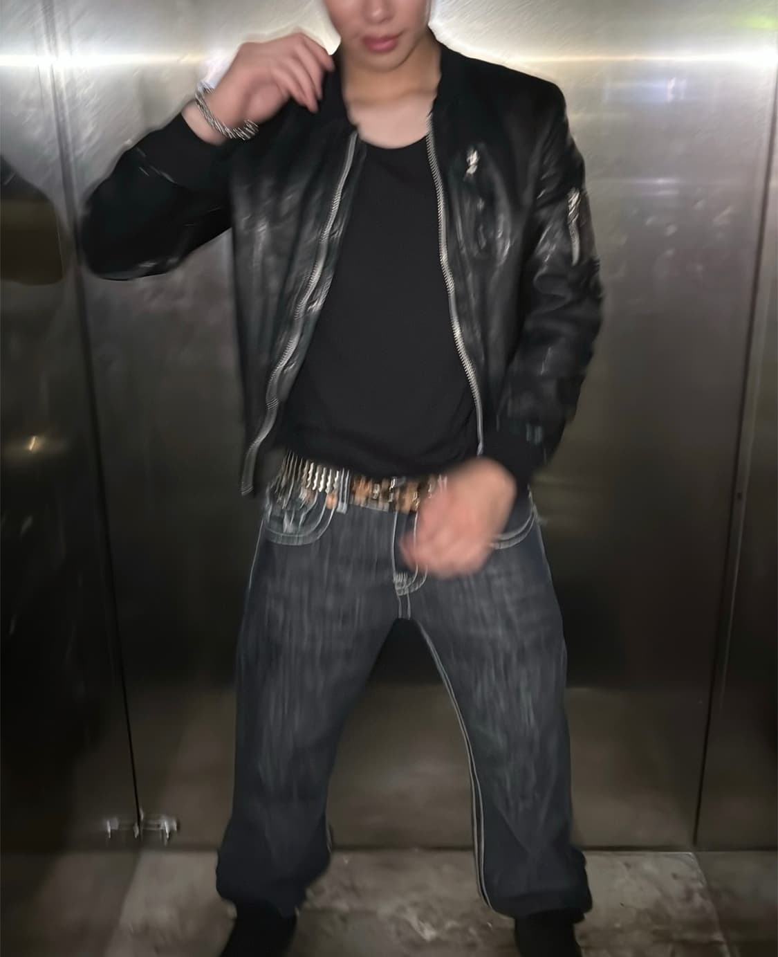 광희시장 웨스턴 레더 자켓 블루종 L 상품이미지3