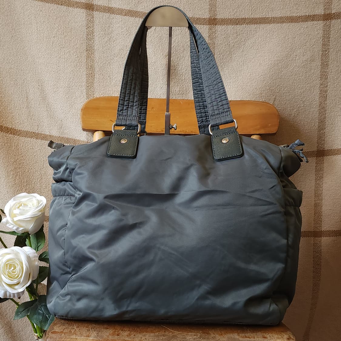 00년대 캘빈클라인 진스 나일론 버클 토트백 카키 상품이미지4