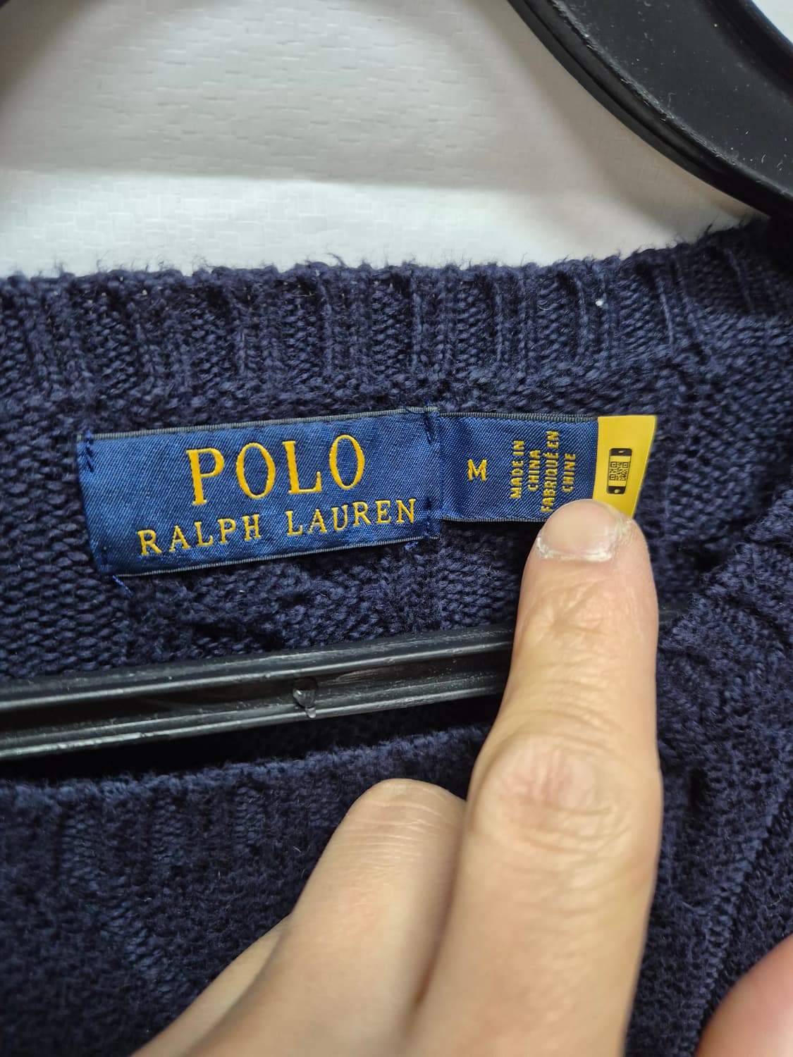 폴로 꽈배기 니트 네이비 상품이미지2