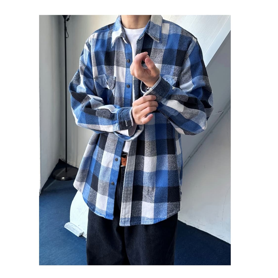 Cotton nel big check work shir 상품이미지1