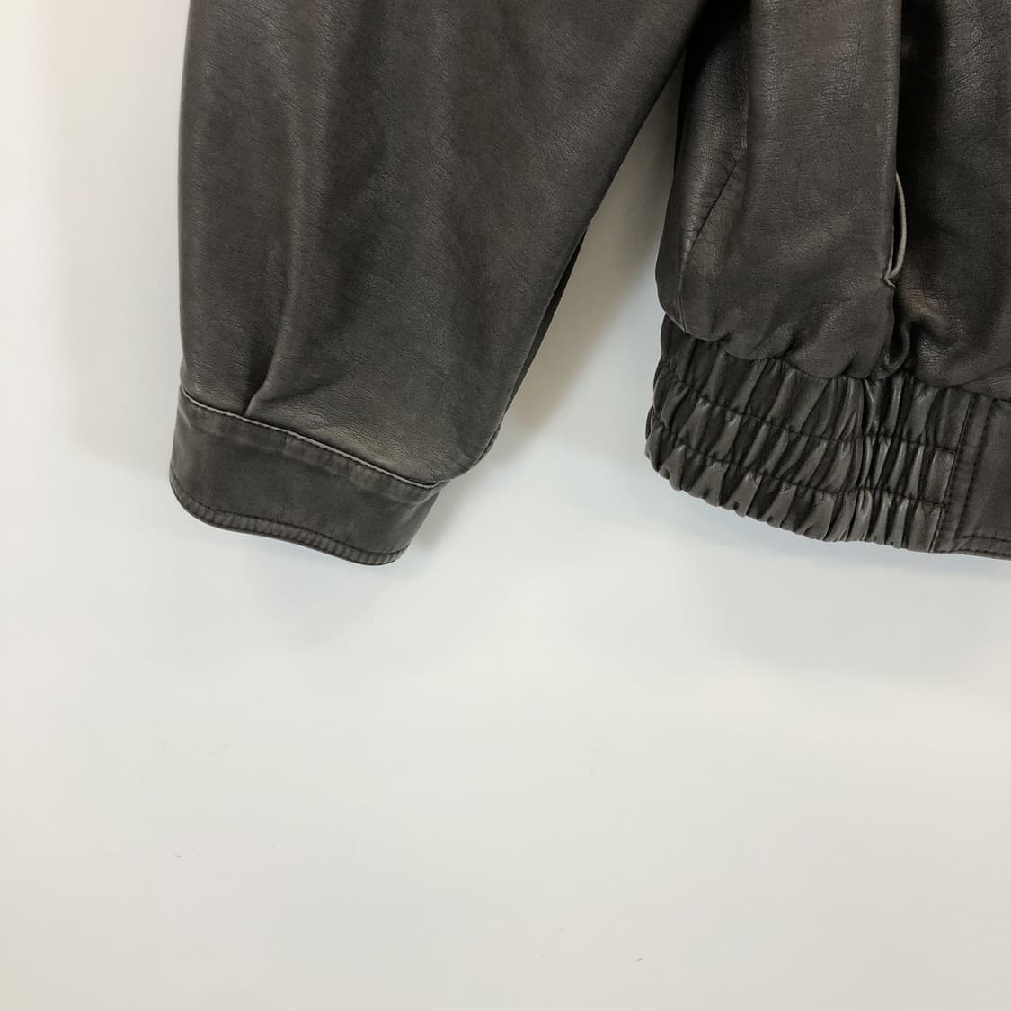 런던플랏 비건레더 라이더자켓 F 차콜 상품이미지2