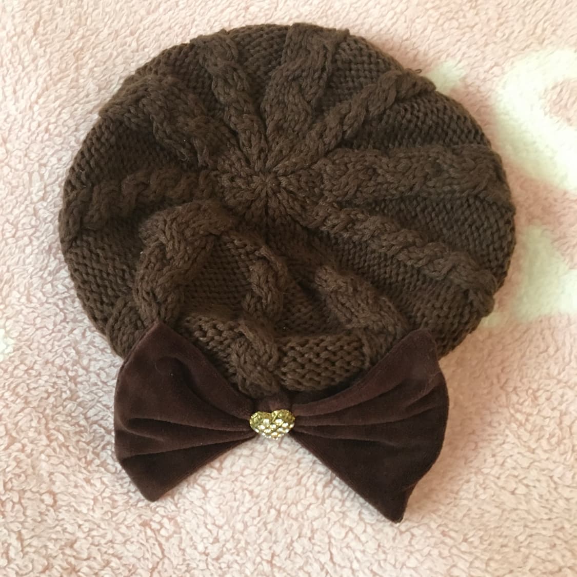 리즈리사 리본 브라운 베레모 초코 라떼갸루 히메갸루 핀터 상품이미지1