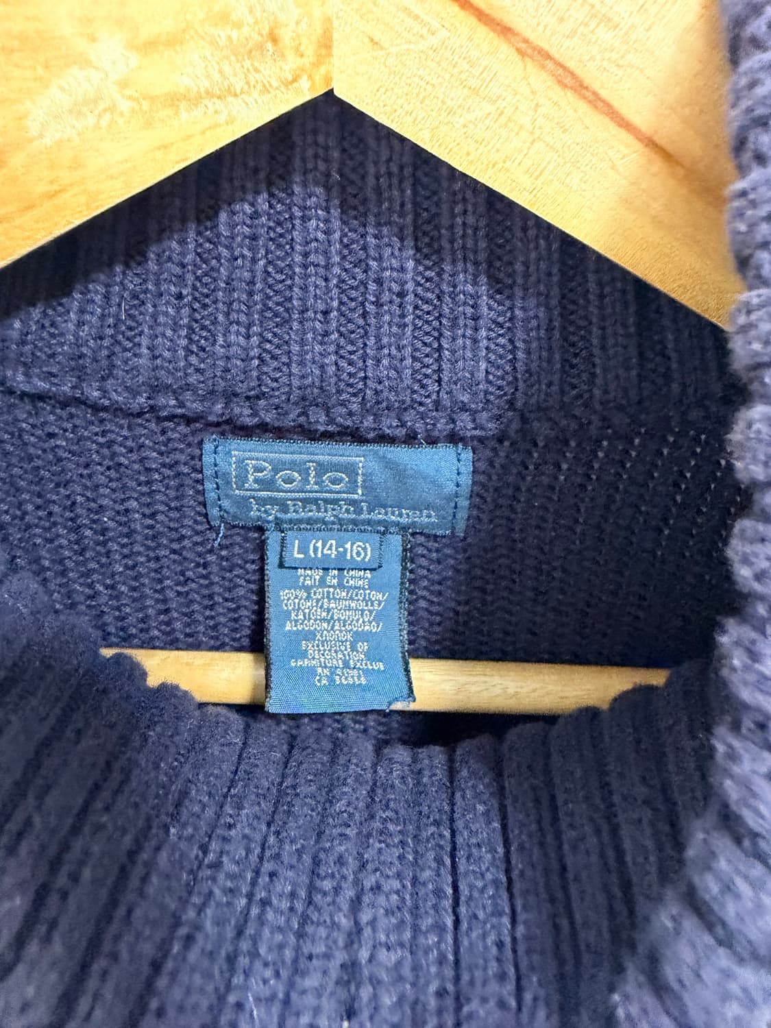 폴로 빅포니 남색 니트 집업 자켓 상품이미지6